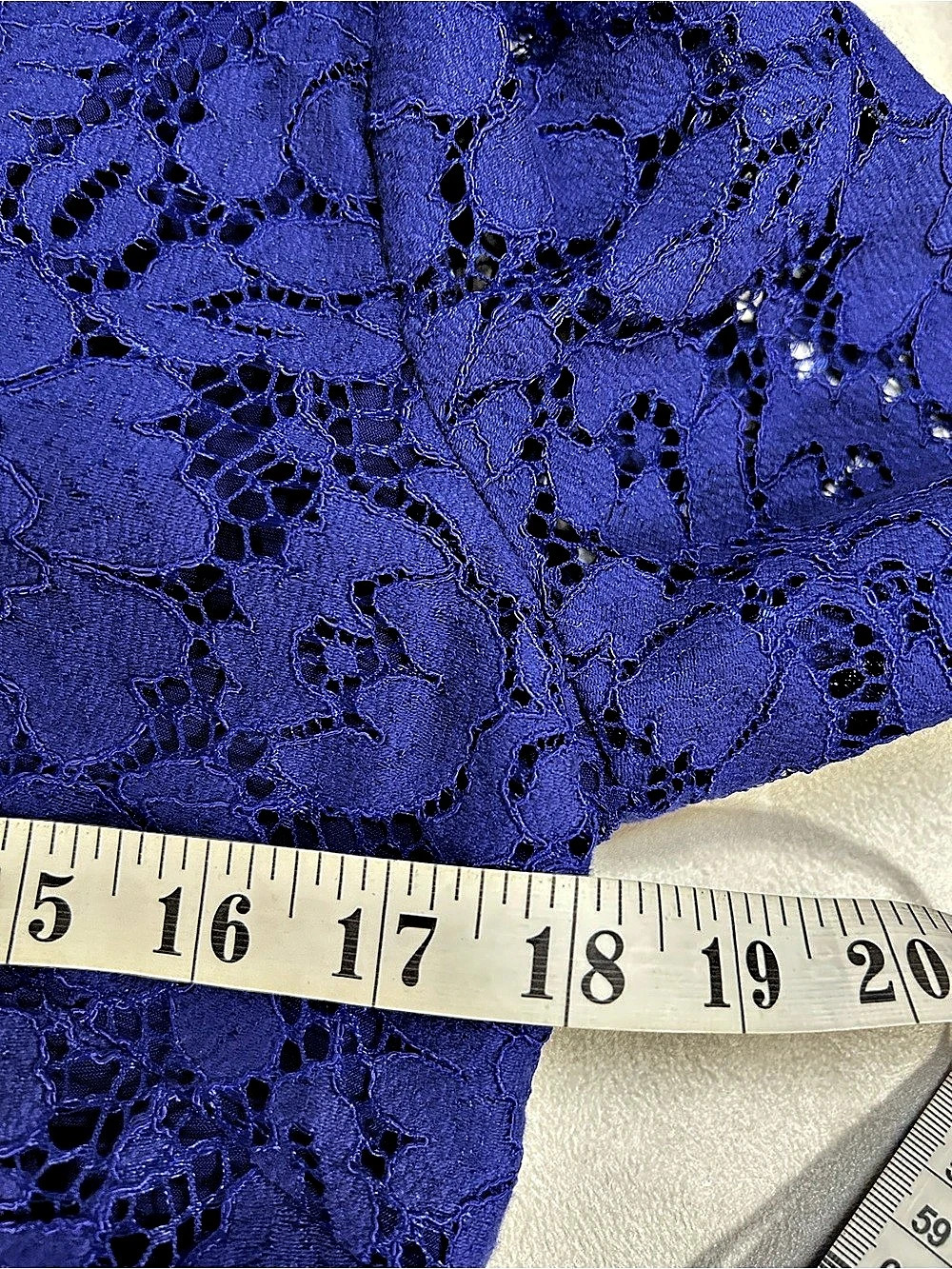 Lauren Ralph Lauren Cobalt Blue Floral Lace Sheath Dress Size 8 - Picture 11 of 15
